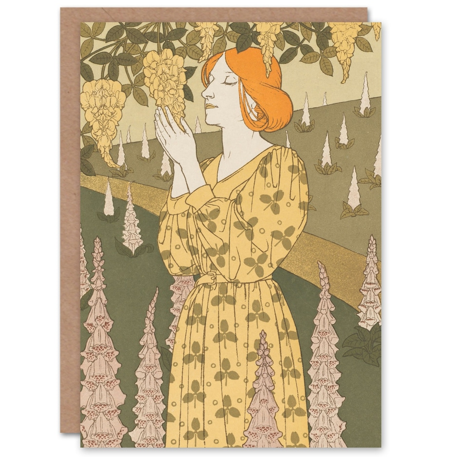 image 1 of Maurice Pillard Verneuil Art Card Laburnum and Foxglove