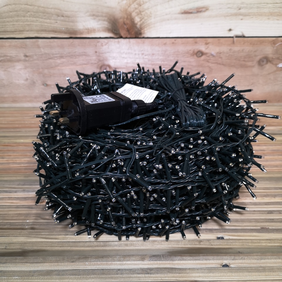 image 1 of 3000 LED 75m Indoor Outdoor Christmas Multi Function Mains Operated String Lights with Timer in in Cool White