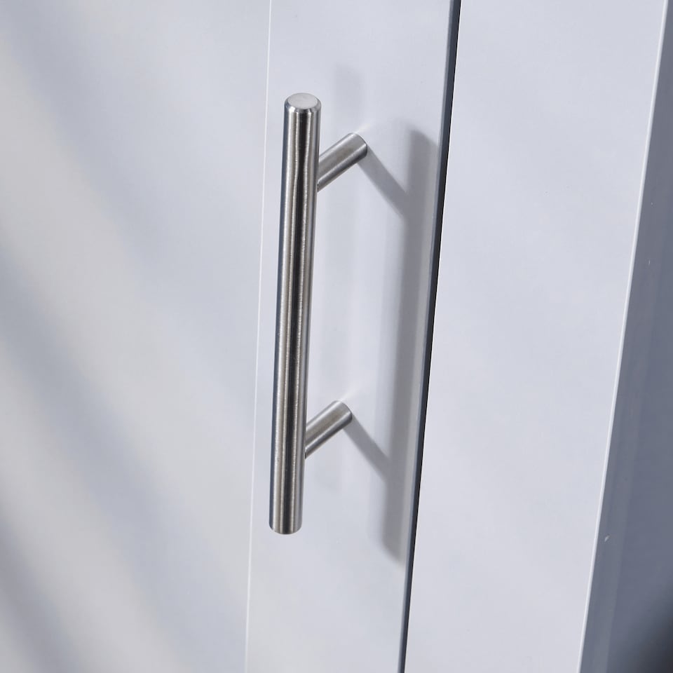 image 1 of Wardrobe 1 Door Hanging Rail Wood Bedroom Furniture Storage Unit | Grey