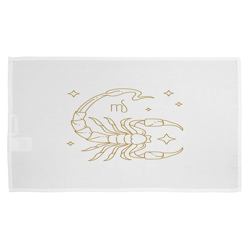 Zodiac scorpio horoscope in gold & white (kitchen towel)