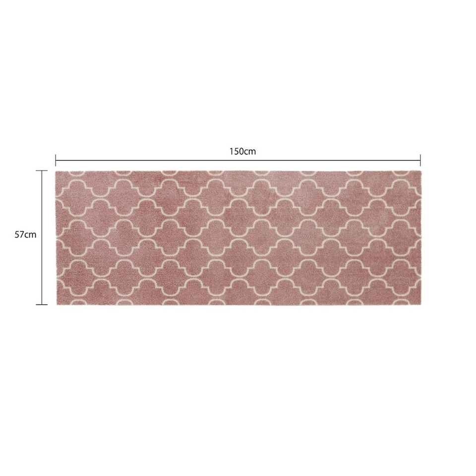 image 1 of JVL Mega Machine Washable Doormat and Runner Set, Rose Lattice