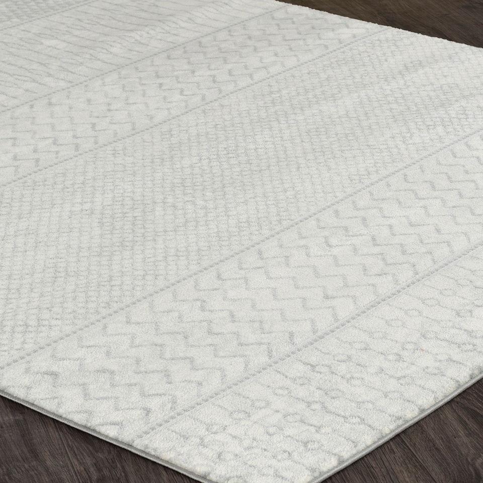 image 1 of LIVABLISS Monaco-Geometric Rug 80 x 220 cm | Grey Ivory