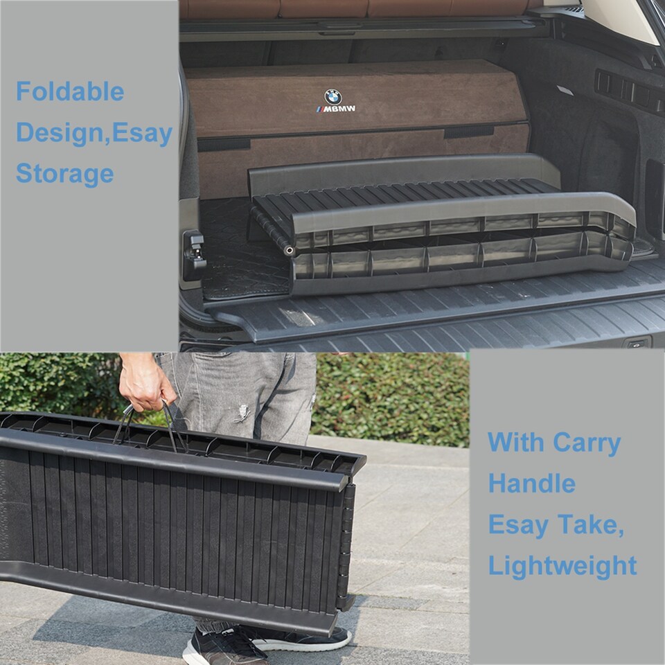 image 1 of Gr8 Garden Dog Pet Ramp Plastic Folding Lightweight Strong Bi Fold Travel Car Van Portable