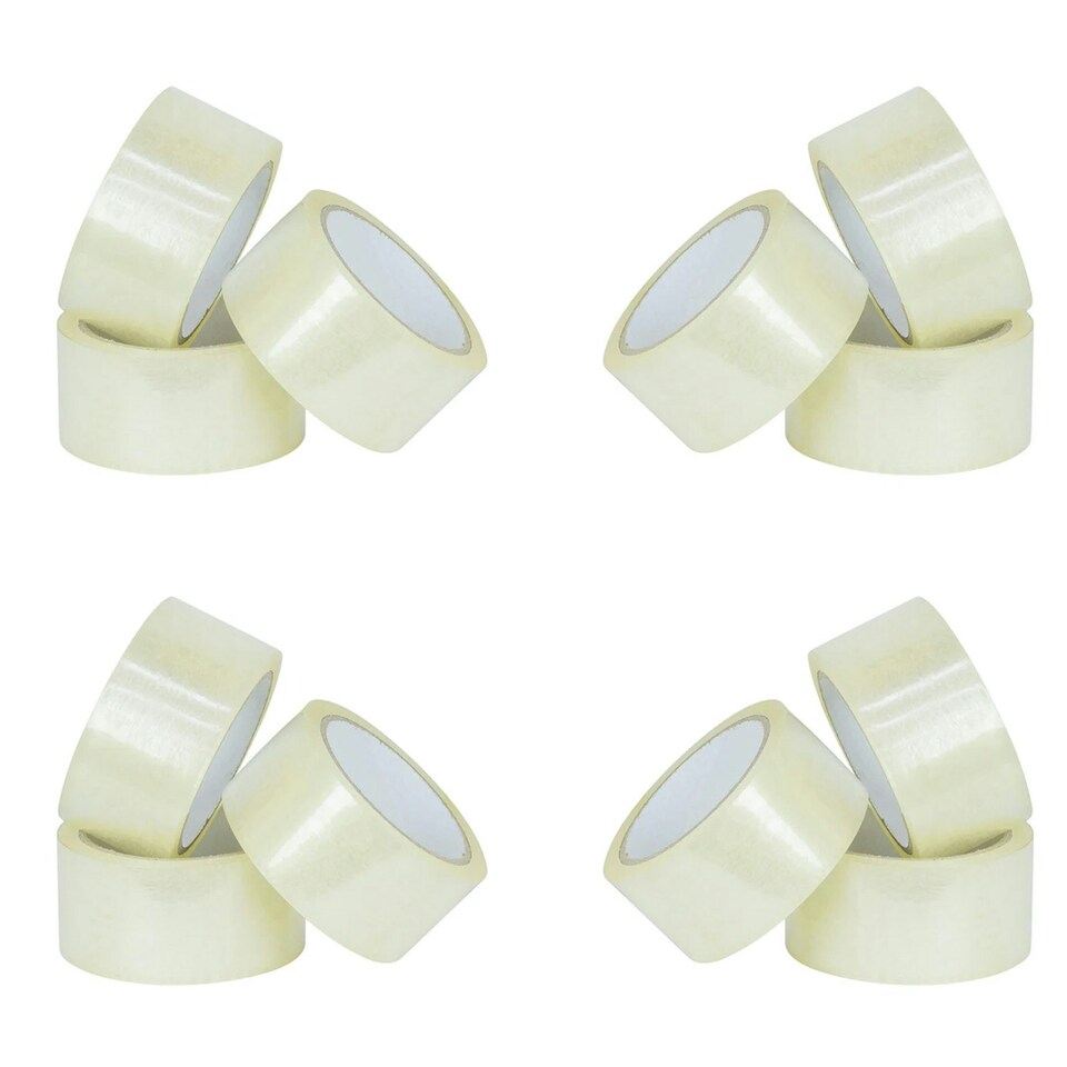 image 1 of 6 Rolls of Clear Low Noise Tape 50mm X 66m Strong Sticky Packaging Parcel Tapes
