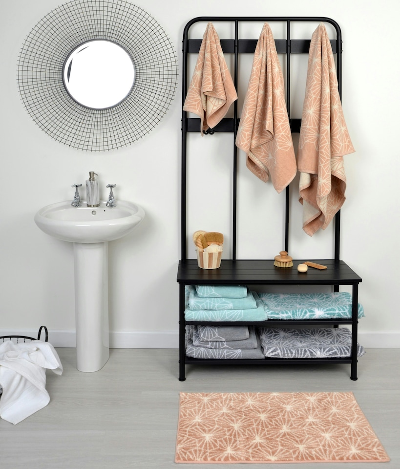 image 1 of Geometric Design Non-Slip Bath Mat - Blush