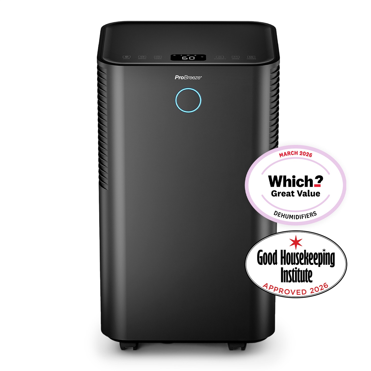 Pro Breeze OmniDry 12L Quiet Dehumidifier with Max Extraction - Black