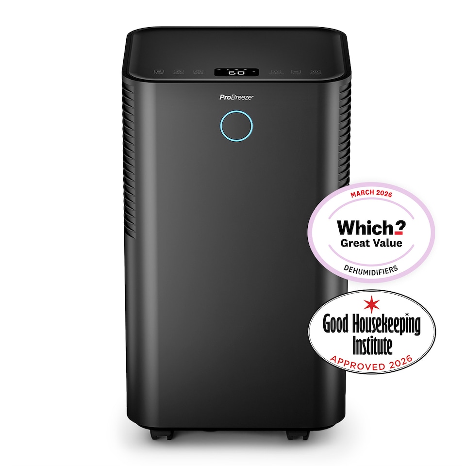 image 1 of Pro Breeze OmniDry 12L Quiet Dehumidifier with Max Extraction - Black