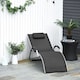 image 1 of Outsunny Sun Lounger Reclining Chair Portable Armchair with Pillow for Garden Patio Outside Aluminium Frame, Black