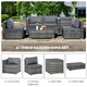 image 4 of Outsunny 6Pcs Rattan Sofa Set Garden Sectional Garden Wicker Furniture Cushion