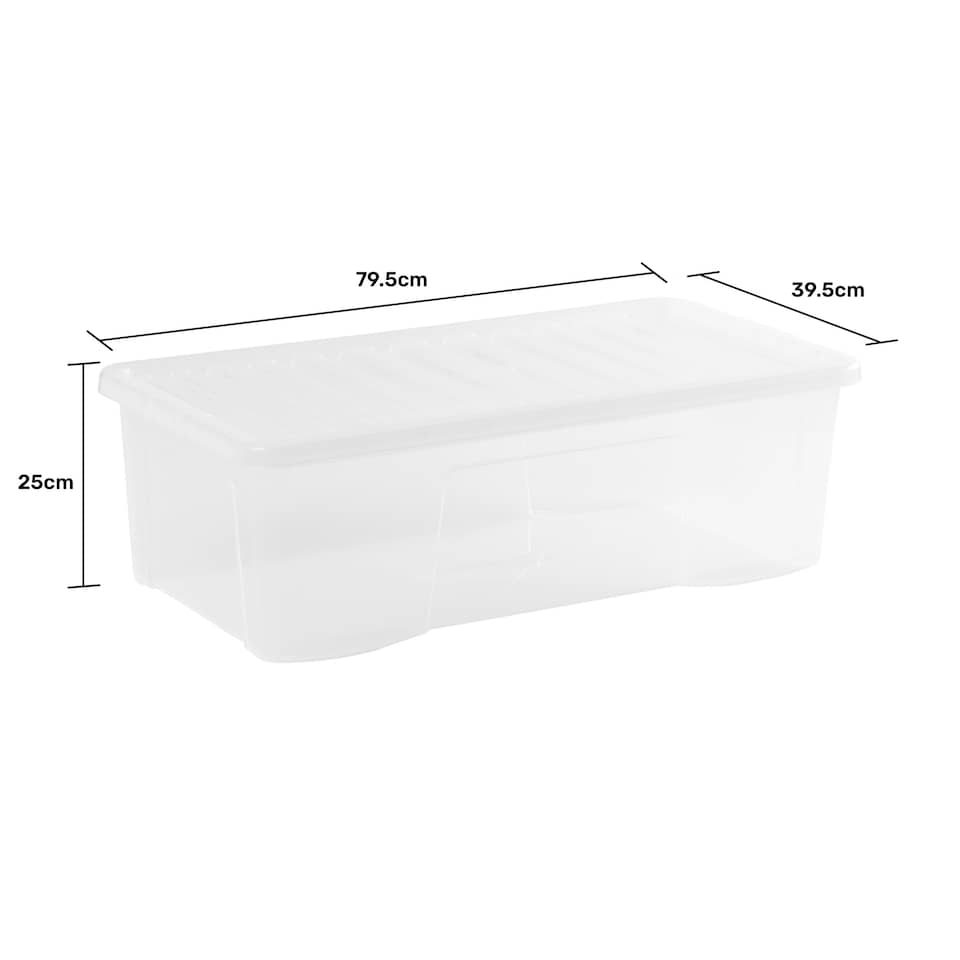 image 1 of Wham Crystal 4 x 62L Stackable Plastic Storage Boxes with Lids Clear Clear