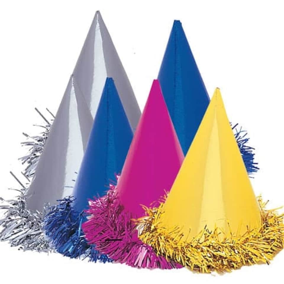 Assorted Coloured Hats with Fringe - Pack of 6