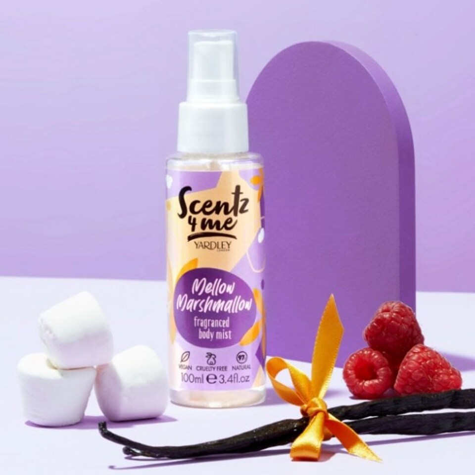 image 1 of Yardley Scentz 4 Me Fragranced Body Mist 100ml Spray - Mellow Marshmallow