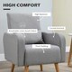 image 3 of HOMCOM Nordic Leisure Lounge Sofa Accent Chair with Pillow for Bedroom Grey