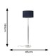 image 3 of ValueLights Silver Floor Lamp with Large Navy Blue Shade | Blue