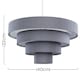 image 4 of ValueLights Modern 4 Tier Dark Grey Fabric Ceiling Pendant Light Shade