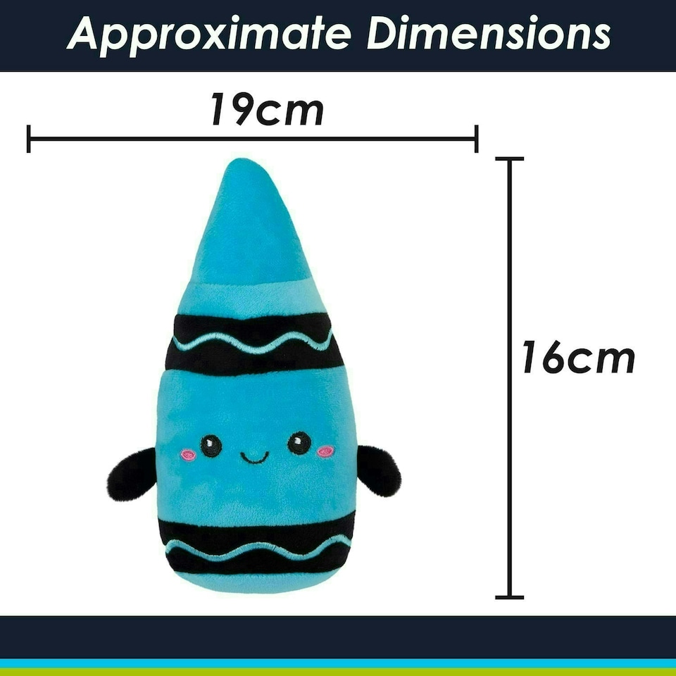 image 1 of Crayon Soft Toy Cute Plushie Huggable Cuddly Stuffed Toy 16cm Blue
