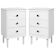 image 6 of HOMCOM Bedside Table Set of 2, Bedside Cabinet w/ 3 Drawers, Modern Side Table,