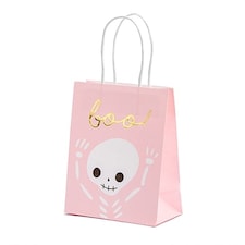 Pink BOO Halloween Paper Party Bag with Handles 14cm