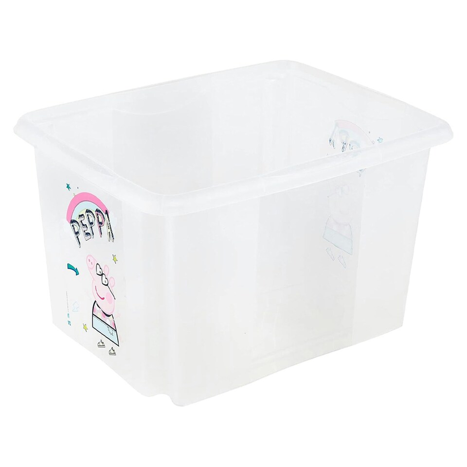 image 1 of Keeeper Peppa Pig Turn Around Stackable Box with Lid 30 Litre Natural Transparent
