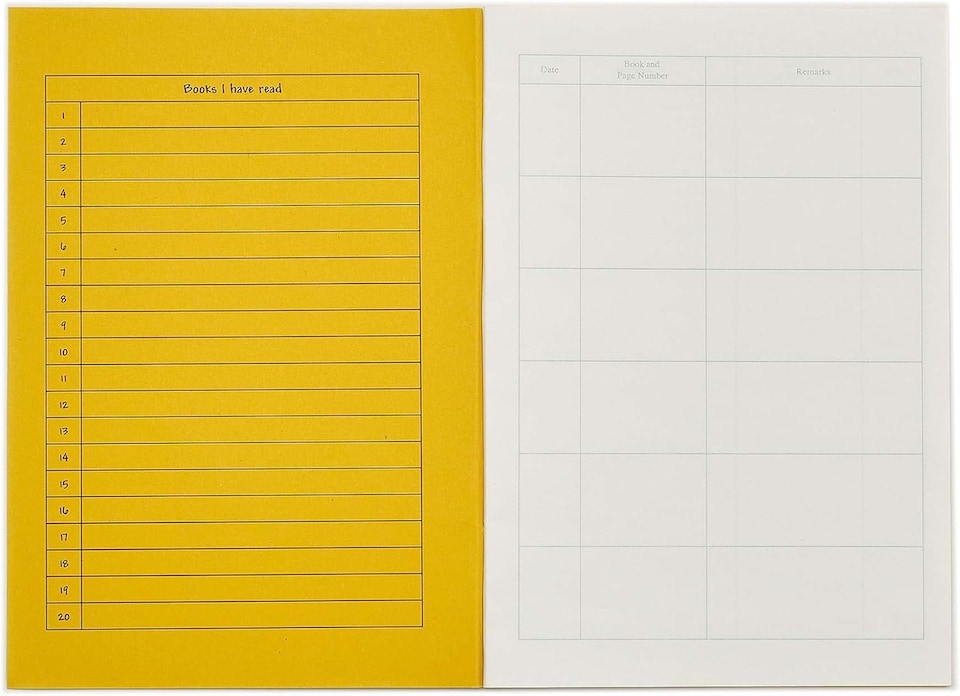 image 1 of Rhino 40 Page Reading Record Journal and Diary Book Yellow A5 100 Pack