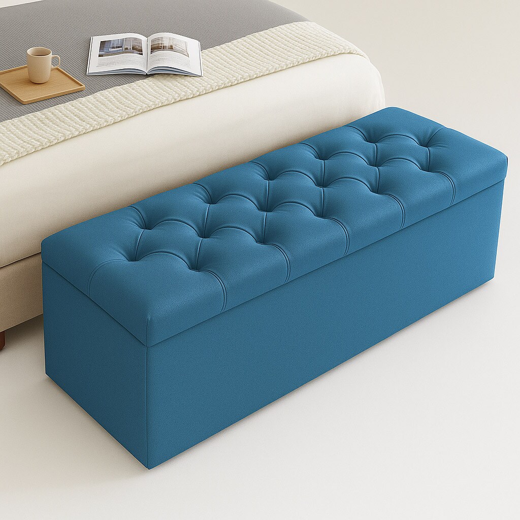 150cm Chesterfield Ottoman Storage Box, Emerald Green Plush Velvet Upholstered Blanket Box, End of Bed Bench, Deep Storage Chest