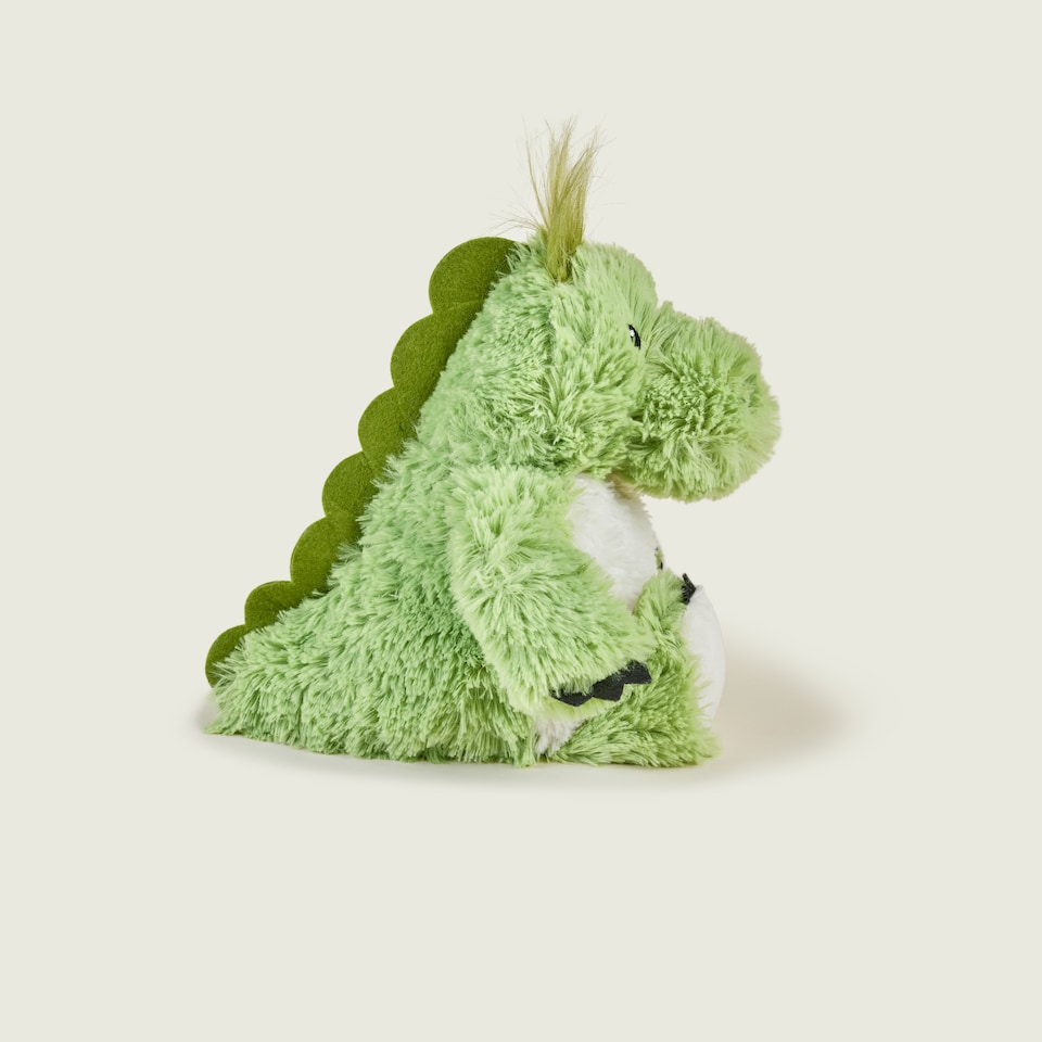 image 1 of Warmies Plush Green Dinosaur LARGE