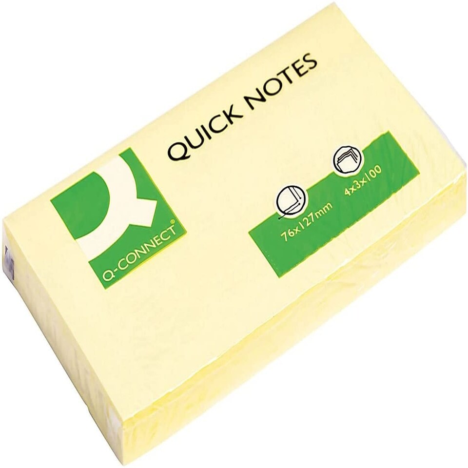 image 1 of Quick Notes 76 x 127mm Yellow Pack of 12