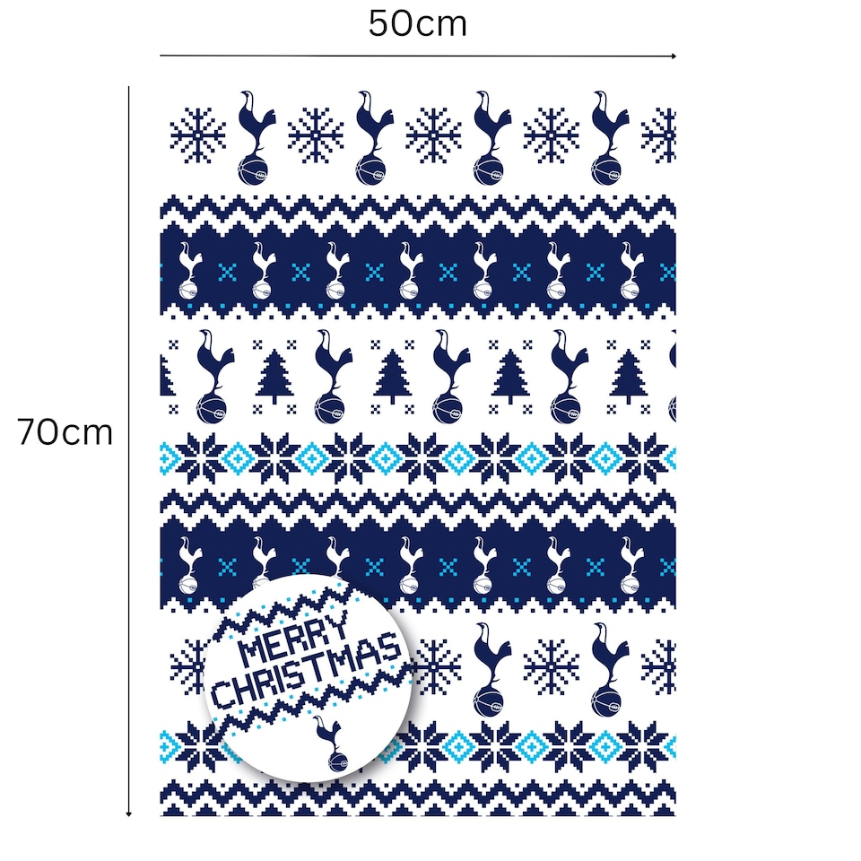 image 1 of Tottenham FC Christmas 2 Sheets & 2 Tags Gift Wrap