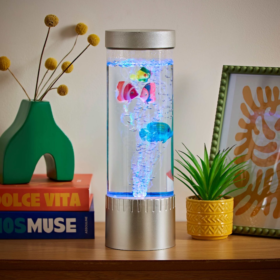 image 1 of ValueLights 32cm Colour Changing Bubble Fish Table Lamp