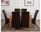 image 3 of Dakota 127 x 82cm Oak Small Dining Table and 6 Montana Leather Chairs | Brown | Brown