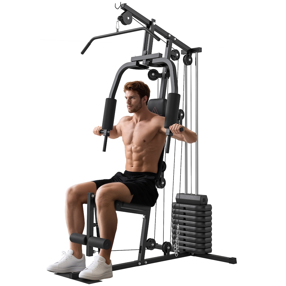 image 1 of HOMCOM Multifunction Home Gym Machine with 45kg Weights for Full Body Workout