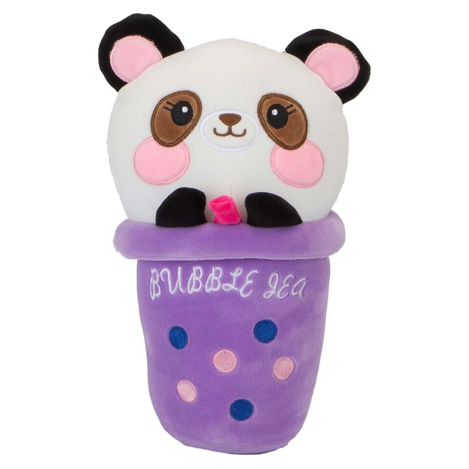 image 1 of PMS 25cm Bubble Tea Soft Toy - Cat, Sloth, Unicorn, Panda Cuddly Stuffed Toy