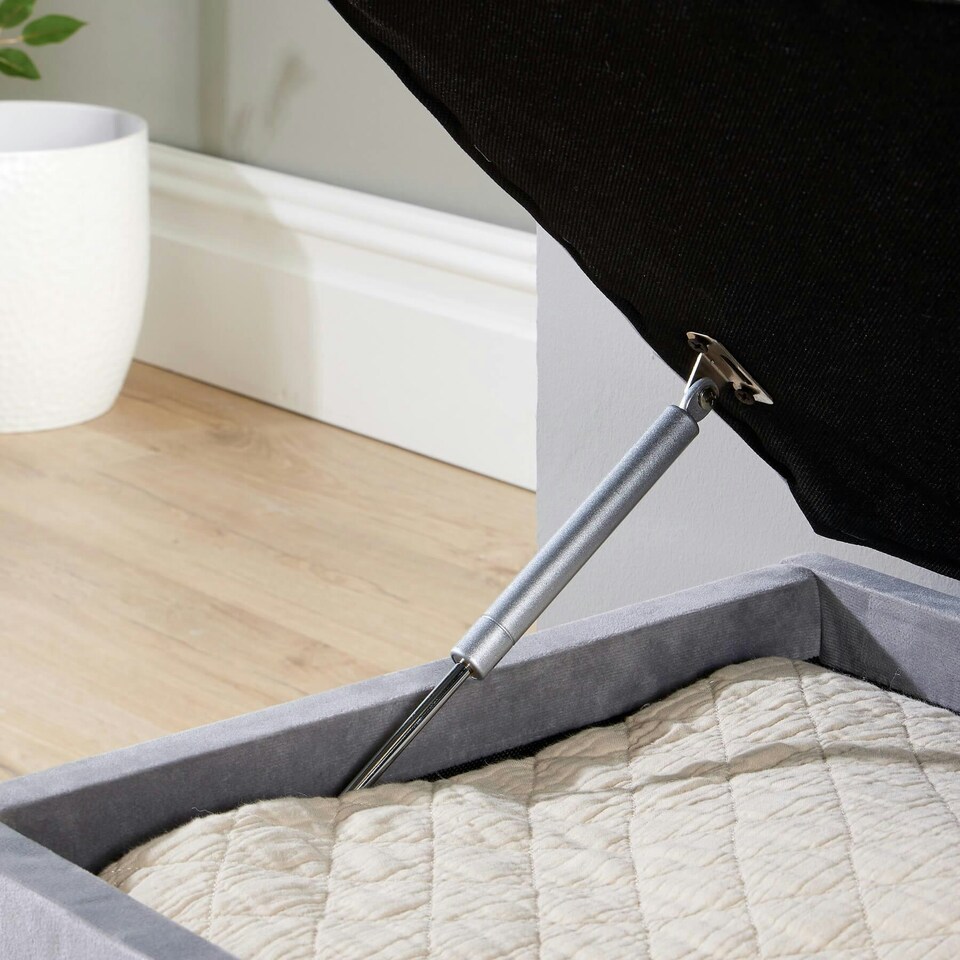image 1 of Malmo Lift-Up Storage Ottoman Chest Box Grey