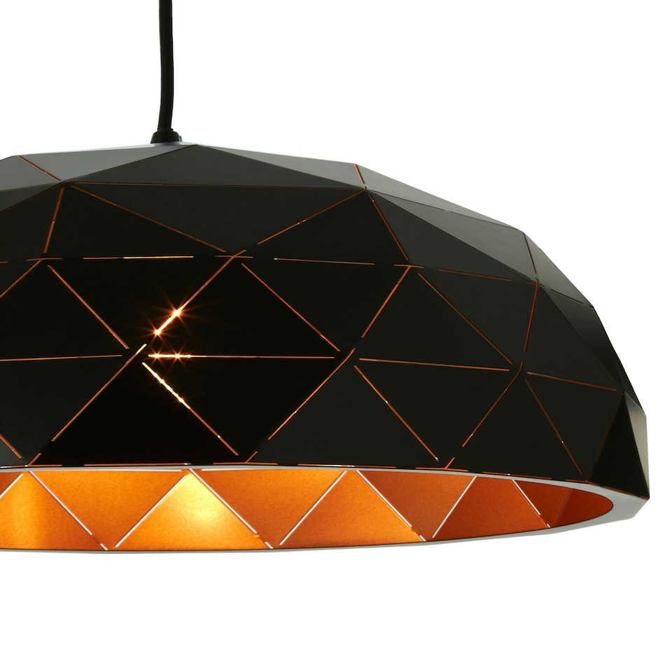 image 1 of Interiors by Premier Small Black and Copper Dome Pendant Light
