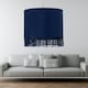 image 6 of First Choice Lighting Set of 2 Tassel Navy Blue Velvet with Chrome Inner Easy Fit 25cm Pendant Shades Blue | Chrome