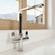 image 9 of Balterley Chara Kitchen Mono Mixer Tap with Dual Lever Handles, Curved Swivel Spout | Silver | Chrome | 1