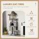 image 3 of PawHut Cat Tree with Scratching Post House Bed Toy for 2 Cats, 148cm, Grey