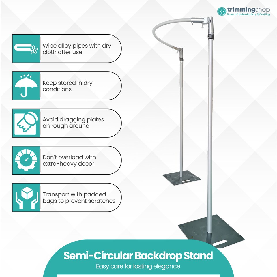 image 1 of Trimming Shop Semi-Circular Pipe and Drapes, Curved Backdrop Stand Kit