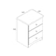 image 8 of Colorado 3 Drawer Bedside Cabinet - Affordable Modern White & Oak Style | White | Soft White | One Size | 1