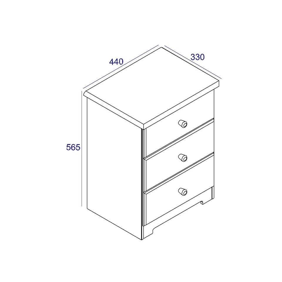 image 1 of Colorado 3 Drawer Bedside Cabinet - Affordable Modern White & Oak Style | White | Soft White | One Size | 1