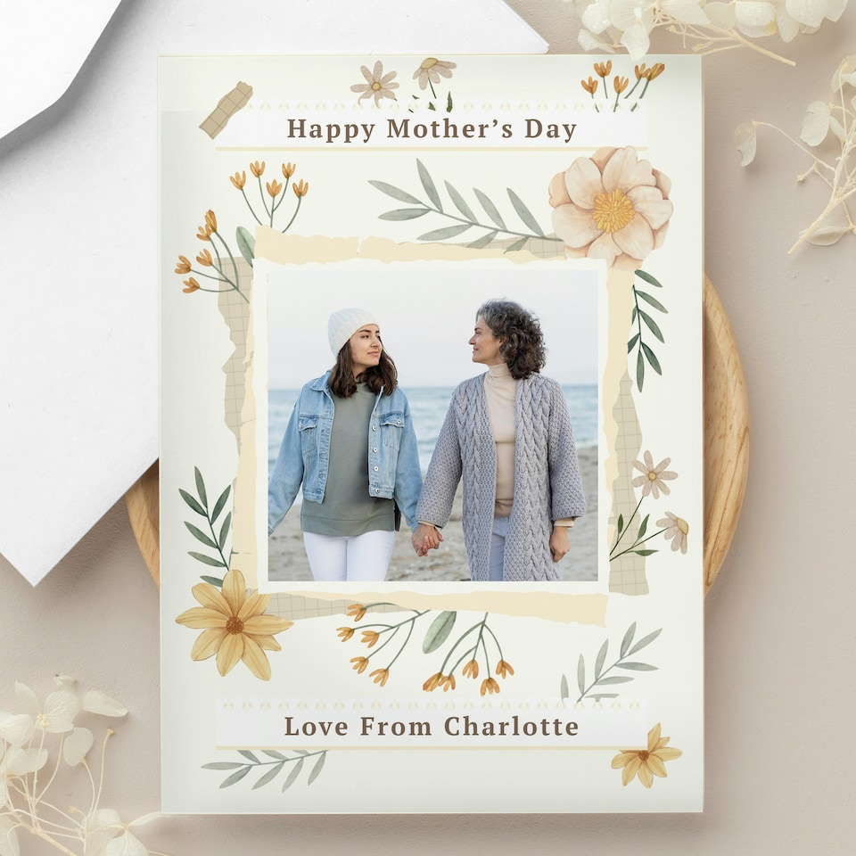 image 1 of Personalised Wild Flowers Photo Upload Card