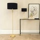 image 2 of ValueLights Maggie Gold Metal Candlestick Slim Table Lamp with Black Fabric Drum Lamp Shade