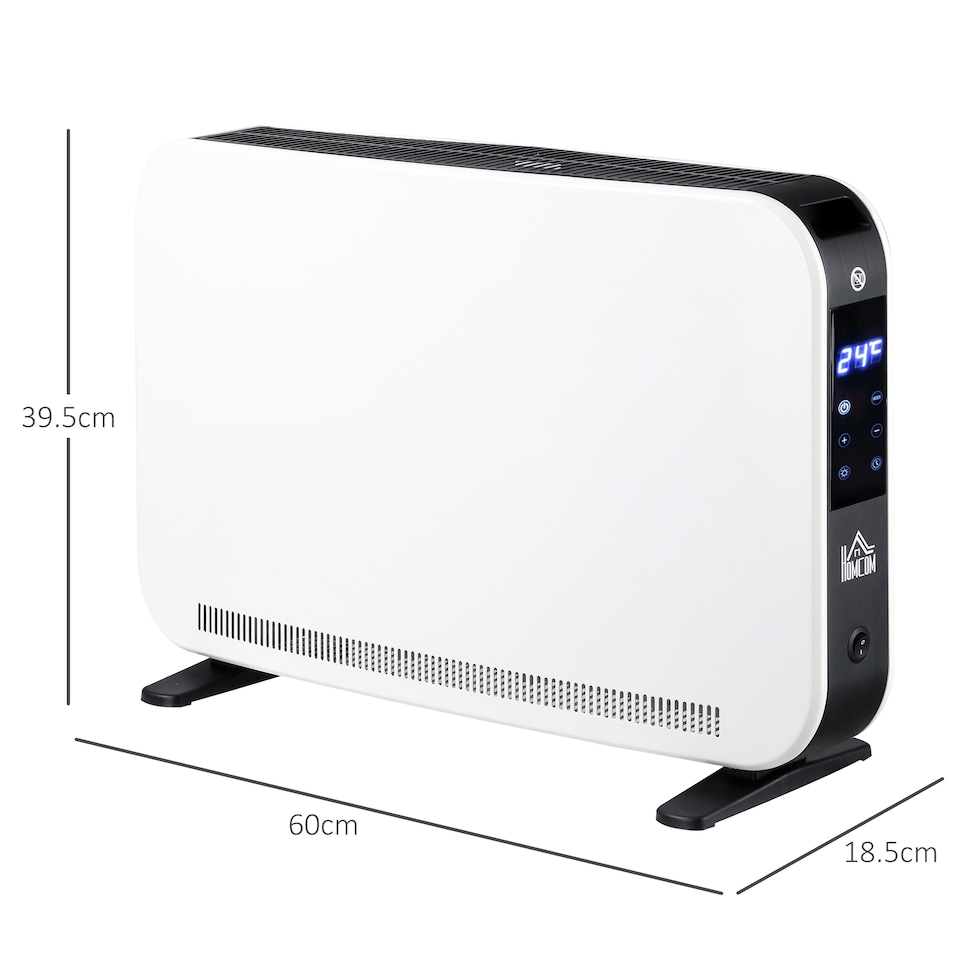 image 1 of HOMCOM Electric Heater, 2180W Portable Convector Heater with 24H Timer, Overheat Protection, Adjustable Temperature for Home, White
