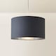 image 4 of ValueLights Reni Medium Charcoal Fabric Chrome Inner Lamp Shade | Grey