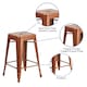 image 5 of Kai 24" Industrial Style Bar Stool Copper - Set of 4 - Modern Metal Counter Height Copper