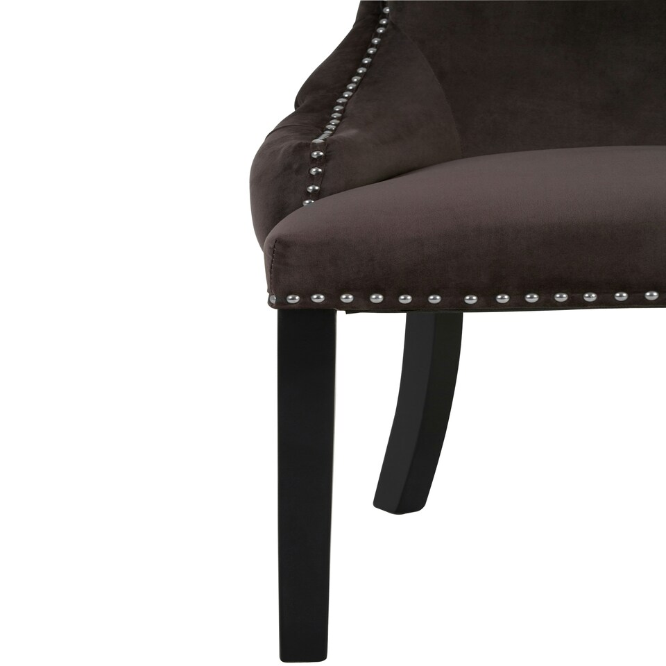 image 1 of Interiors by Premier Black Velvet Dining Chair, Comfortable High Back Office Chair, Aesthetic Velvet Accent chair for Living Room