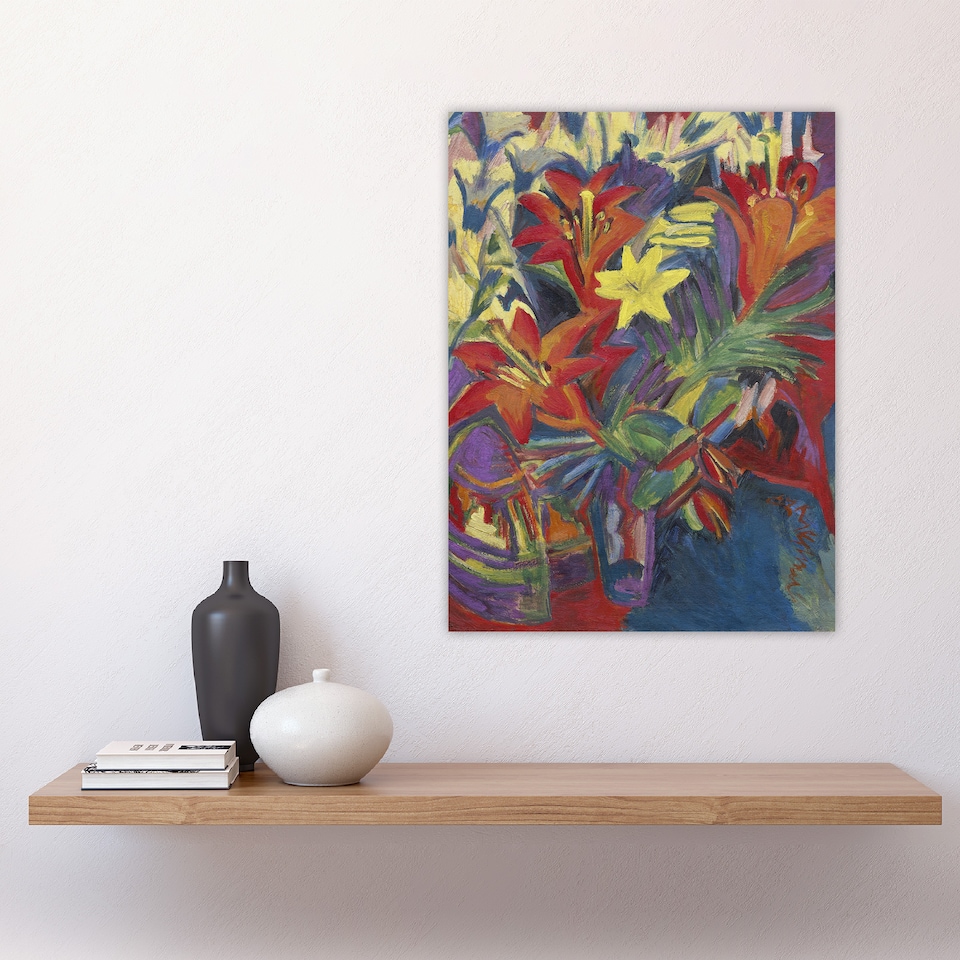 image 1 of Still Life with Lilies Ernst Ludwig Kirchner Huge Wall Art Print 18X24 In