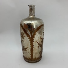 15 Inch Decorative Vase - Tinted Glass - L16 x W16 x H38 cm - Antique Silver Silver