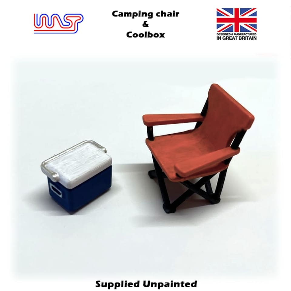 Slot Car Trackside Scenery Camping Chair and Coolbox 1:32 Scale WASP
