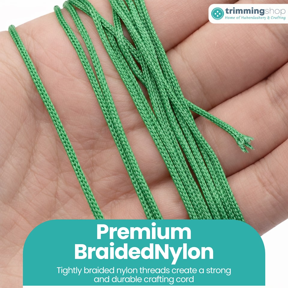 image 1 of Nylon Cord for Jewellery Making, Strong Braided Nylon Thread - 1.2mm x 10m